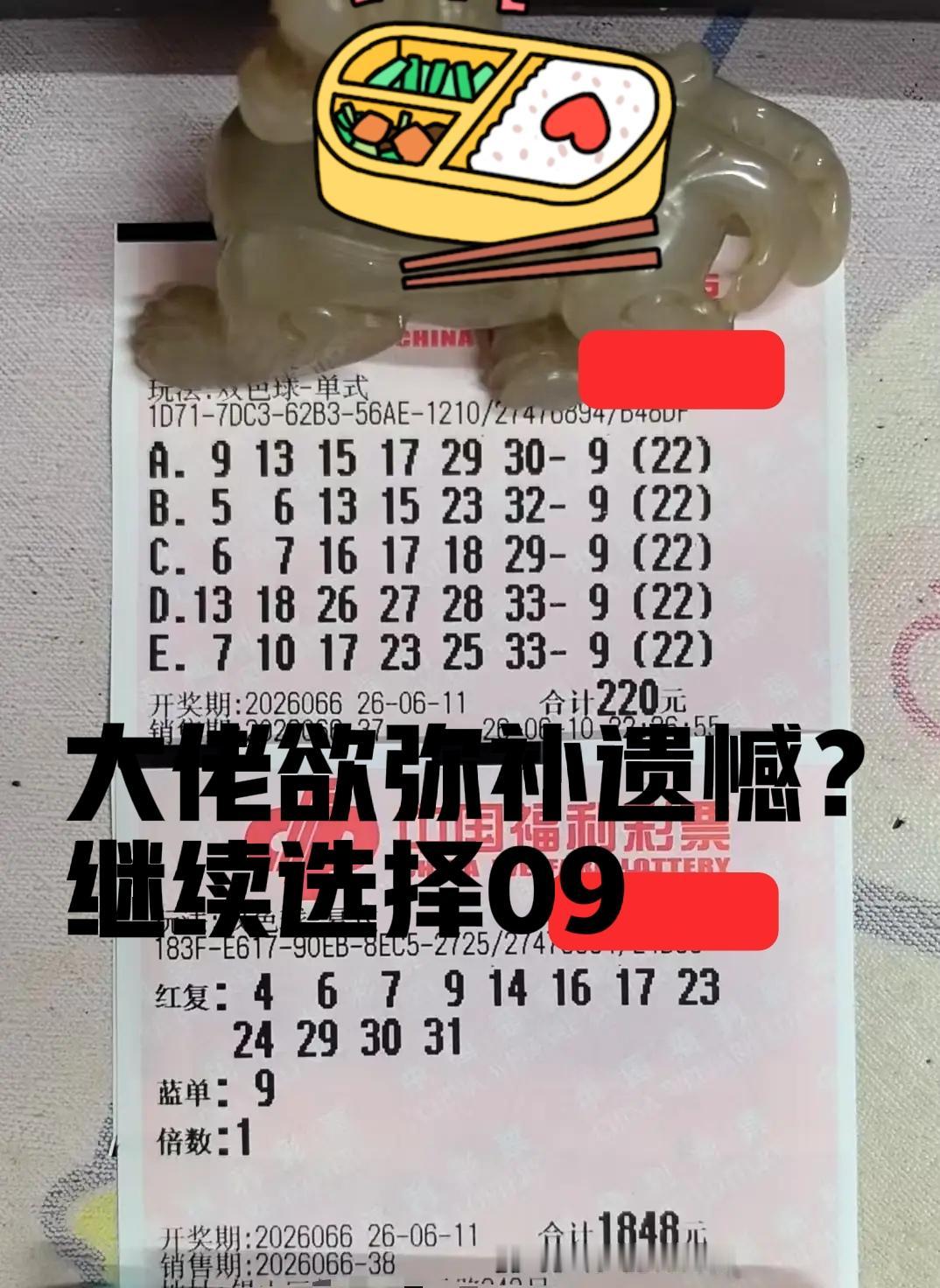 又换回独蓝09，这是想要弥补之前的遗憾吗？之前大佬守号很多期独蓝09，突然放弃了