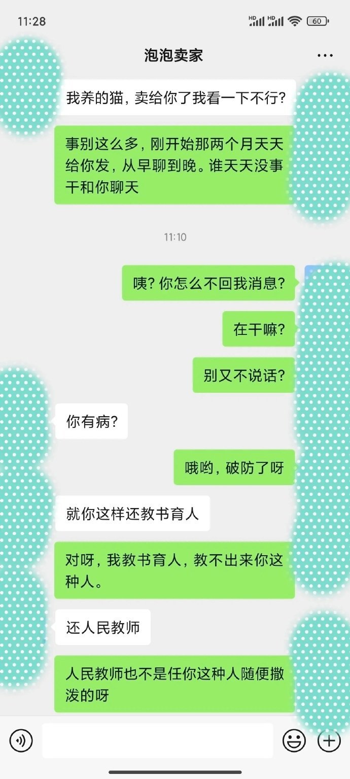 买的猫猫卖家要求每天回访