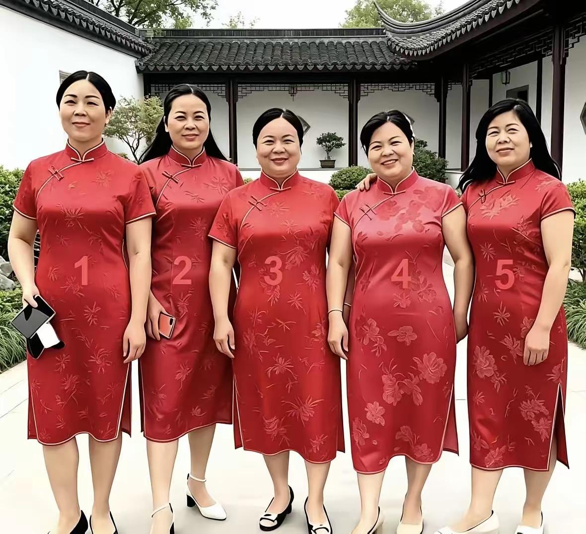 这五位美女里，还有一位是老姑娘，直到现在还是单身，猜一猜看面相和形体几号是？