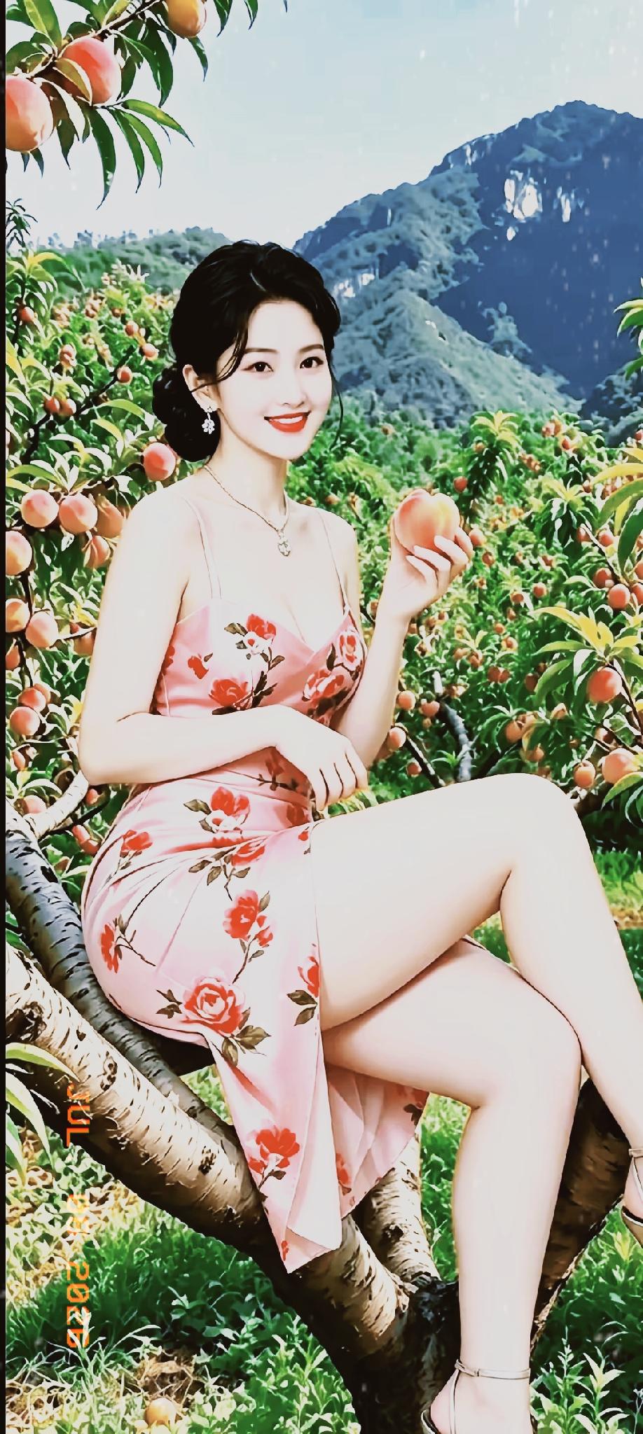 逛桃园随口写下三句小诗求收尾，短短几句藏着姑娘藏不住的心事，读一遍便能读懂少女心