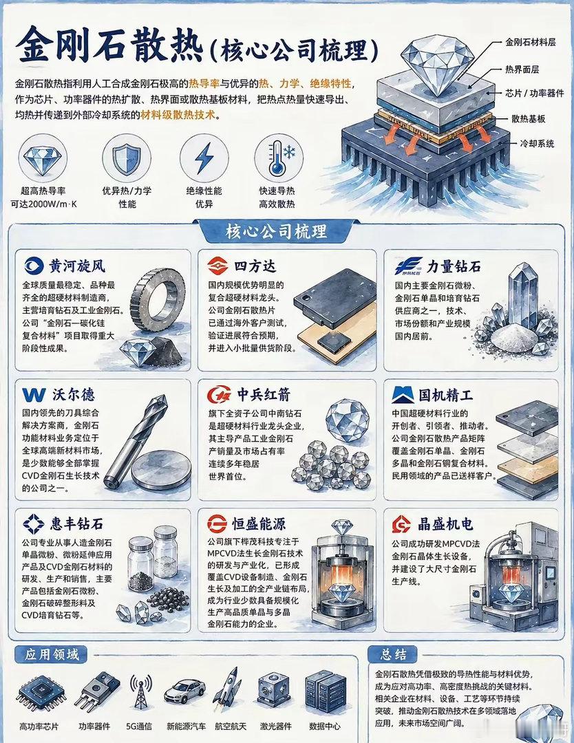 算力散热｜钻石居然成了“降温神器钻石不止能做首饰，更是科技圈的“散热黑科技”✨靠