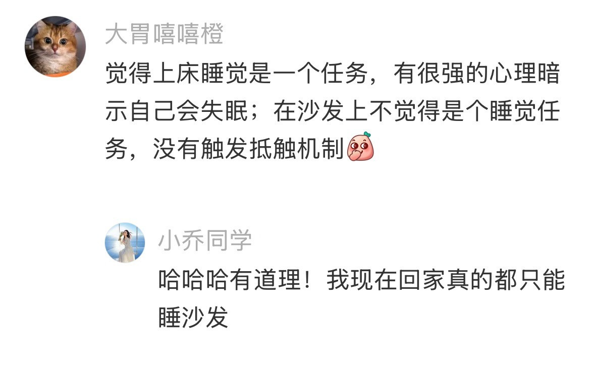 建议失眠的人去睡沙发