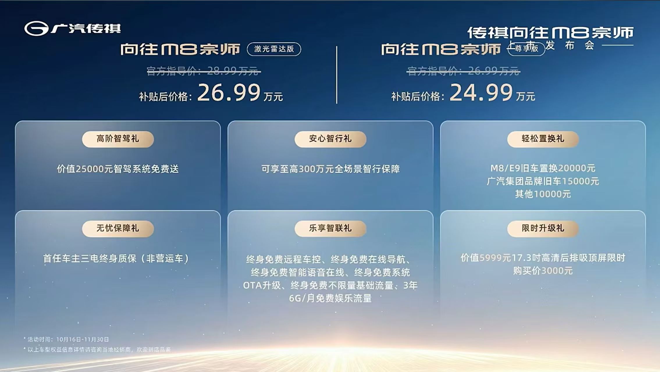 车若初见祺尔法上新款，Momenta辅助驾驶上车。广汽传祺向往M8宗师