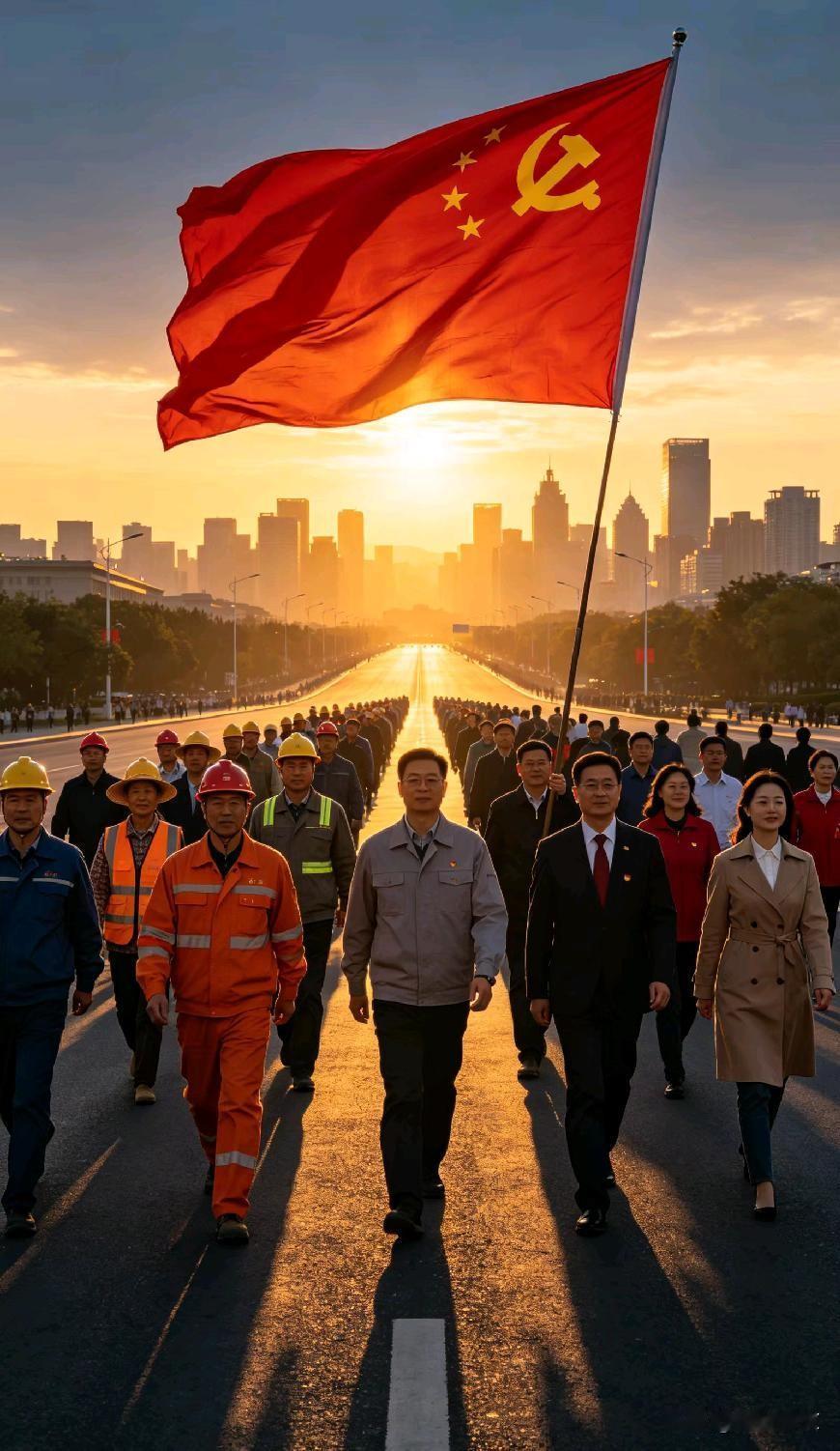 永葆初心为民奔忙，锦绣前路万丈光芒。牢记使命笃行致远，矢志不渝紧跟我党。