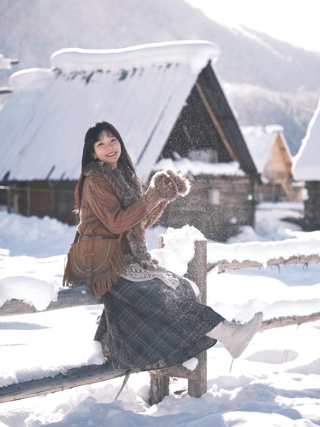 禾木拍照🛖是童话里的木屋 被浪漫雪花包围