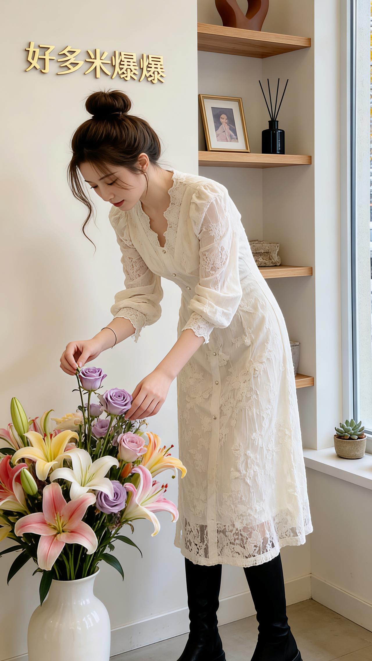 蕾丝连衣裙好看时尚新年穿搭女装穿搭连衣裙分享