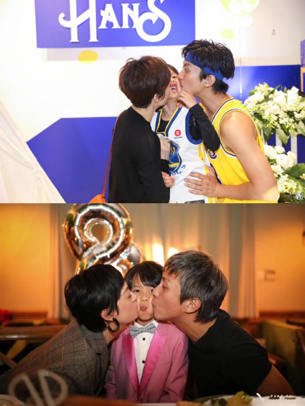 孙俪邓超：等等和小花亲着亲着就长大啦！邓超和孙俪夫妻俩每年给一双儿女过生日时