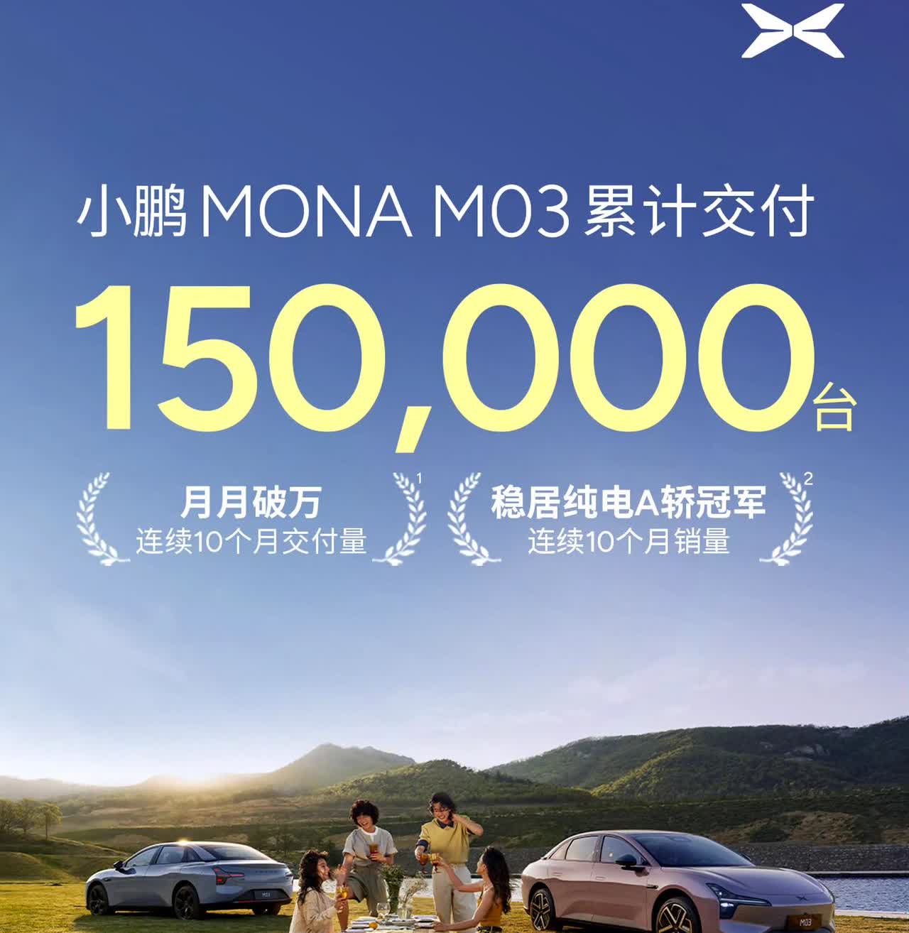 何小鹏绷不住了！欧阳娜娜同款小鹏MONA销量火爆！小鹏MONAM03交
