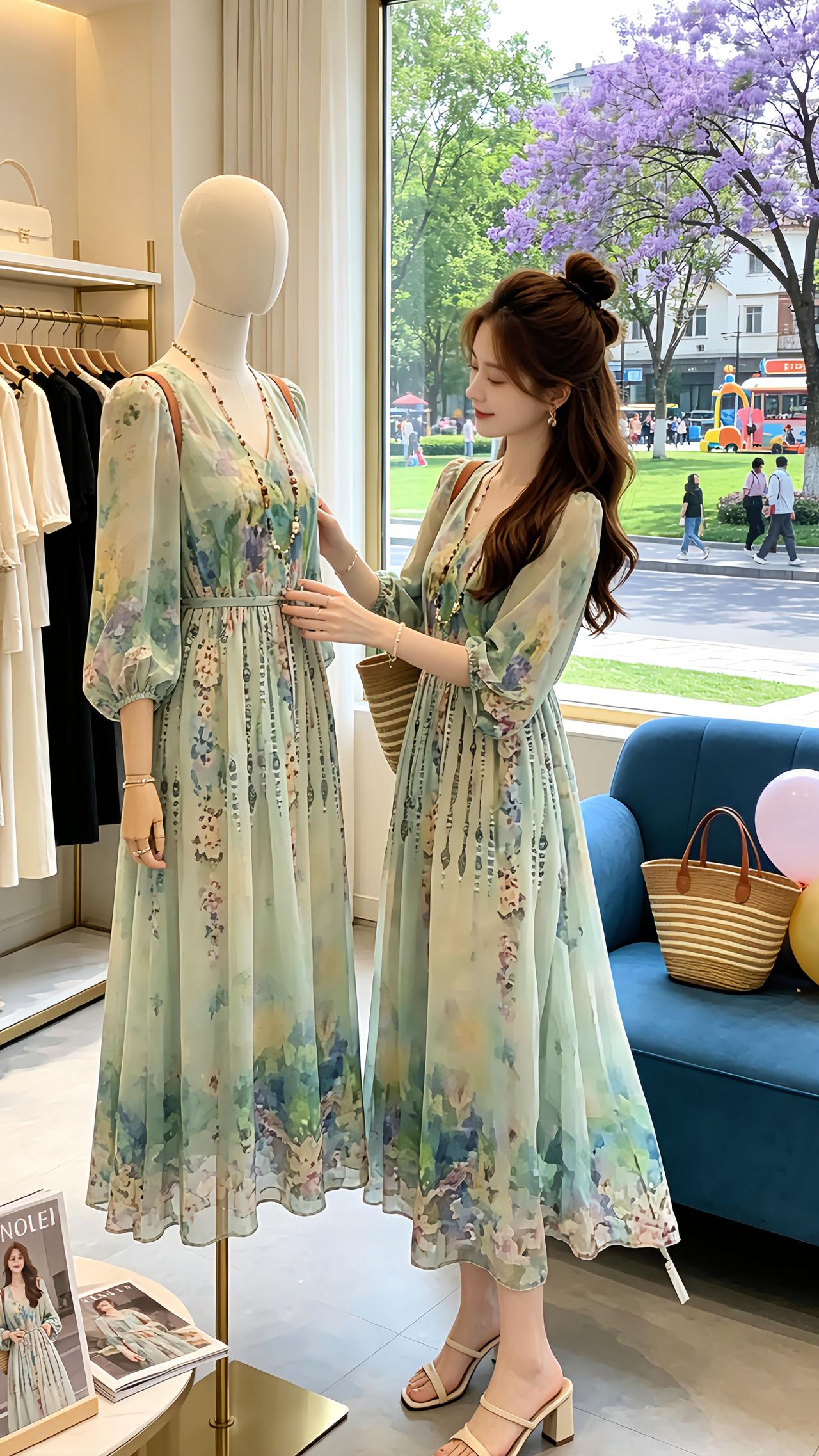 穿美裙赴夏日之约夏日的清凉感是连衣裙给的仙女裙夏日小清新裙子仙气飘飘的显