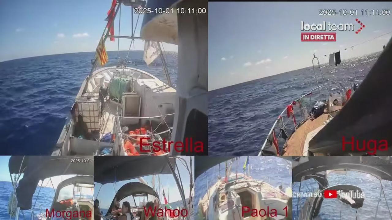 44艘加沙救援物资船开始冲线了，以色列快艇正在发动撞击拦截。以色列如果真的对护航