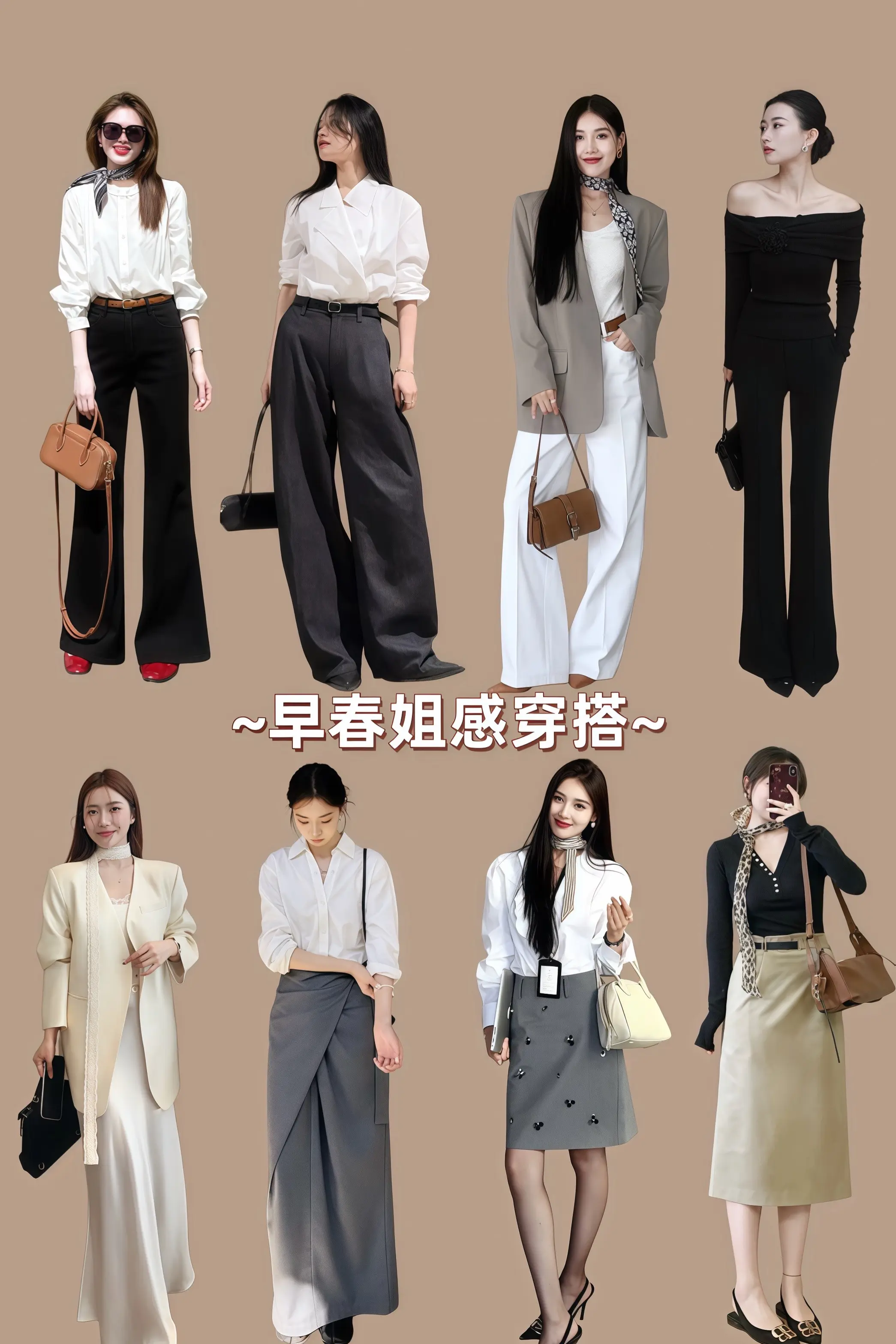 早春姐感穿搭 高级感穿搭 轻熟风穿搭 气质搭配 复古氛围感穿搭