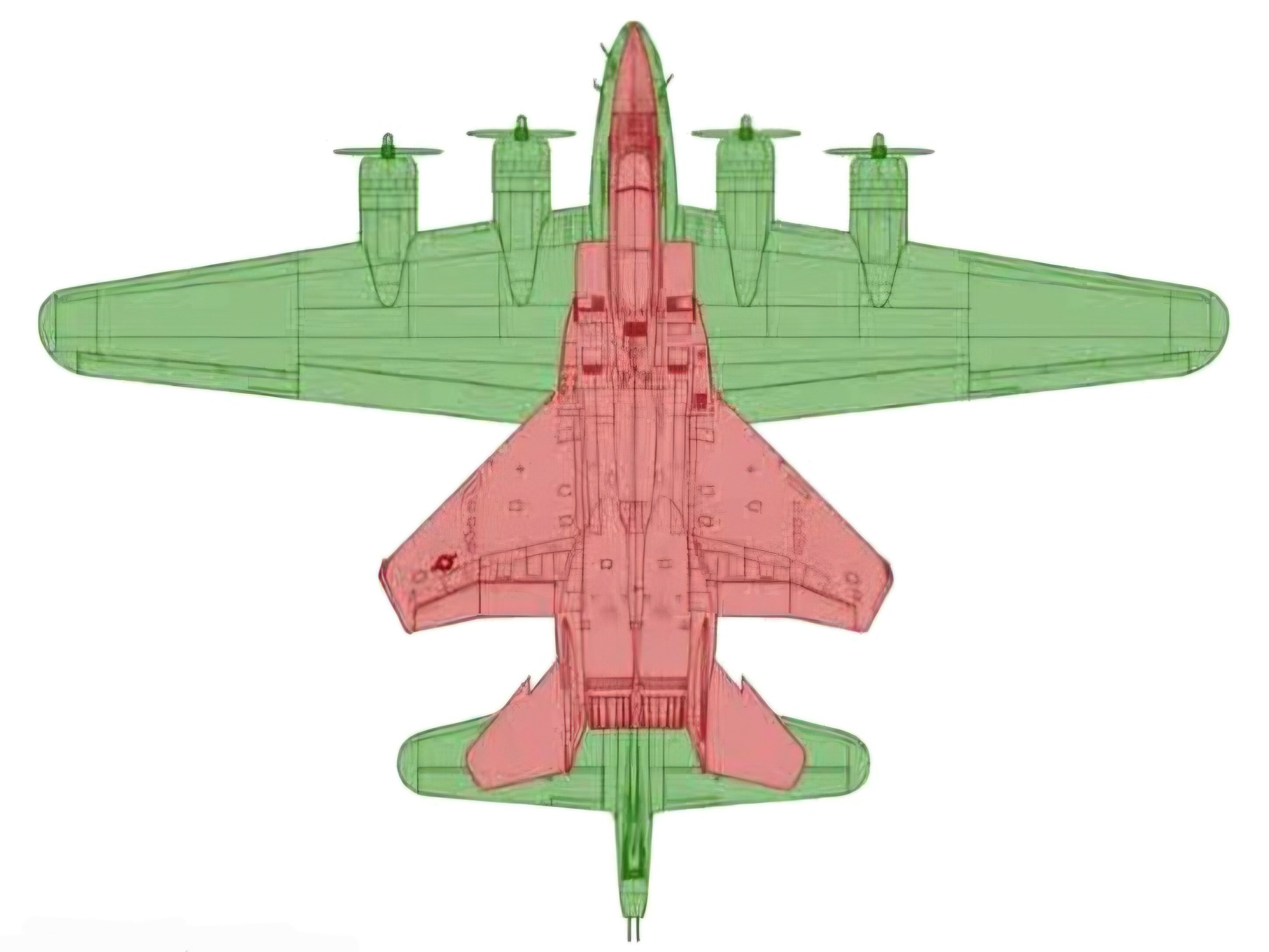 F-15与B-17机身投影对比​​​