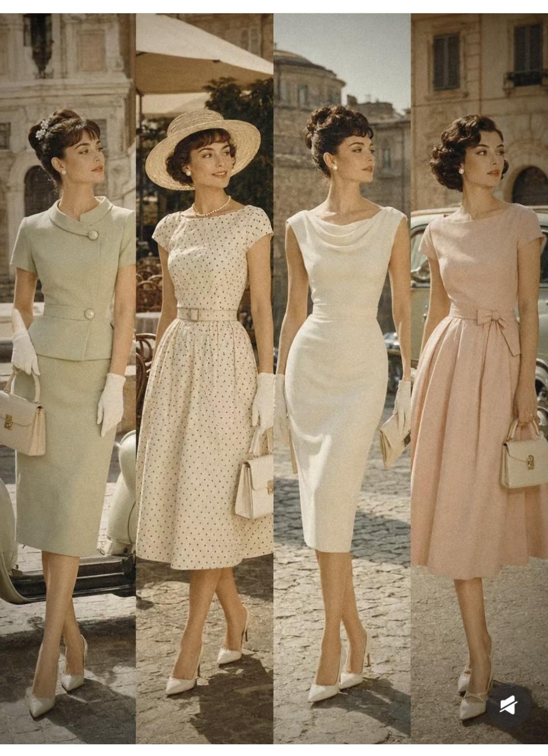 50年代的裙子，看着比现在的更有气质。