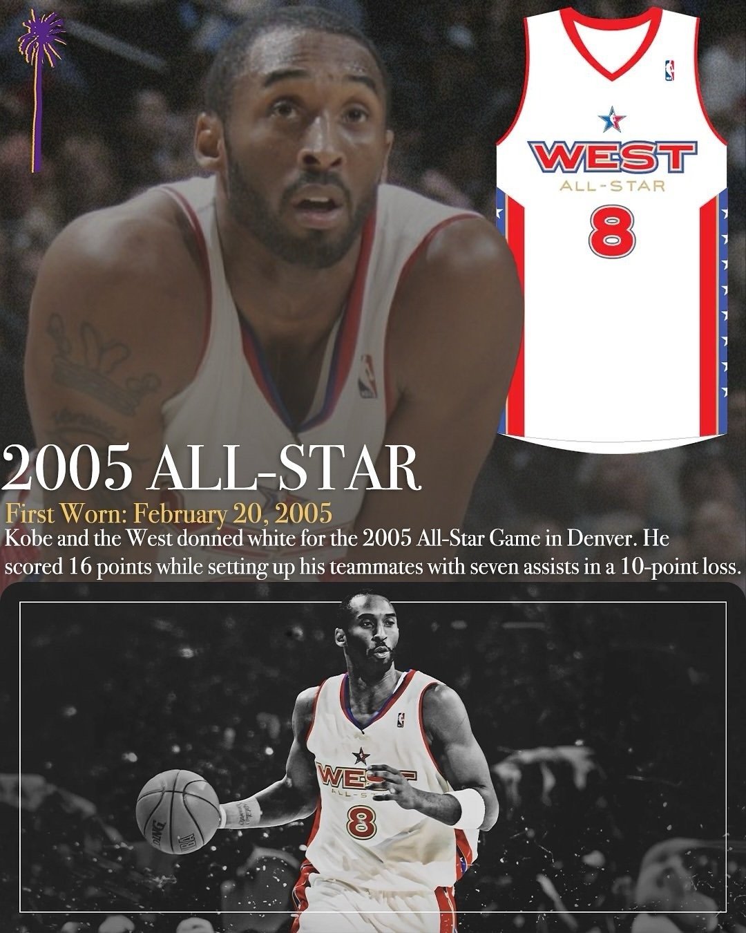 科比2005年全明星赛球衣，还记得当时艾弗森戏耍科比碰瓷成功~Imagesvi