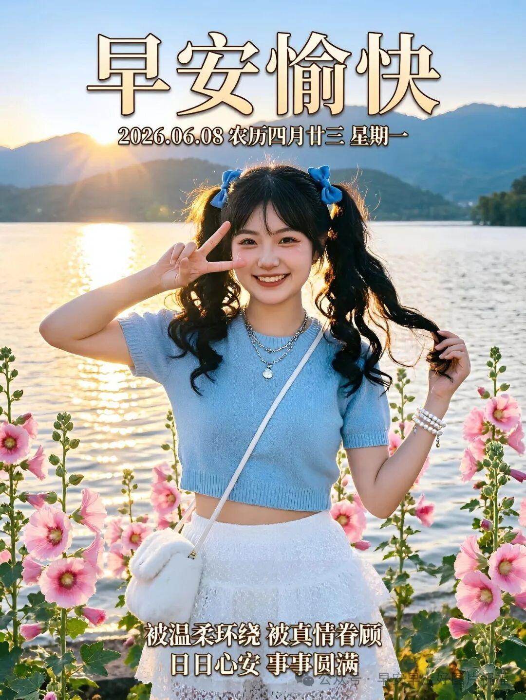 周一早上好！朝阳如约升起，美好接踵而至。心怀小小期许，手握点滴美好。做向阳而行的