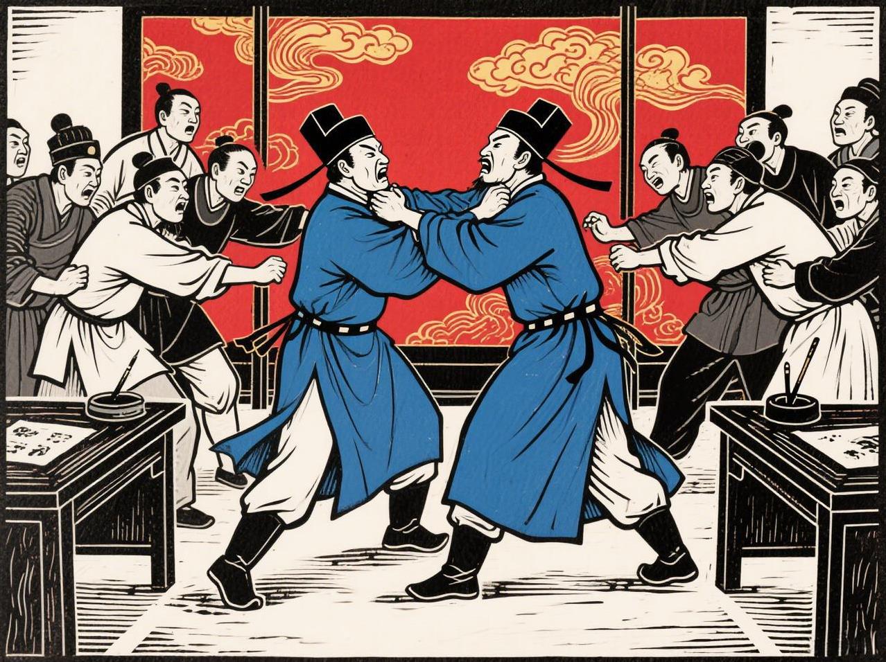 两个大臣，互相不能忍受，到了不共戴天的地步！其中一个以“清君侧”的名义起兵，结