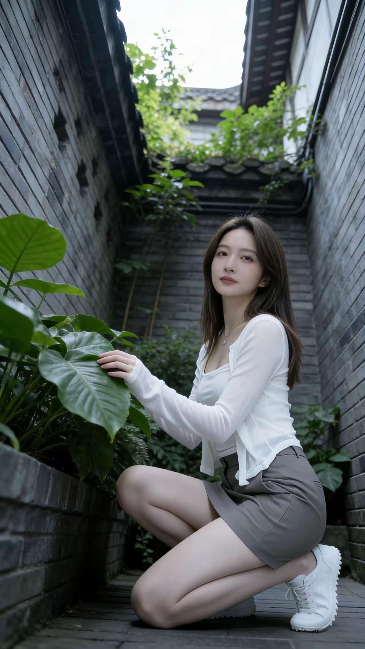 静谧小巷，绿意盎然，温柔少女与植物相伴。你用的手机是国产的吗分享一张你家猫可爱