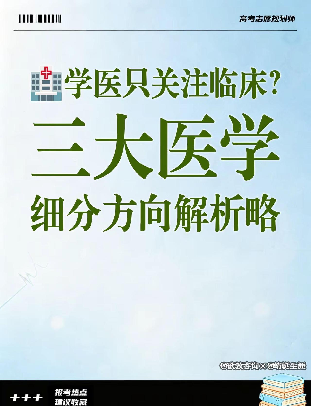 🏥学医只关注临床？三大医学细分方向解析。🔍专业基础特点对比1.👓眼视光医