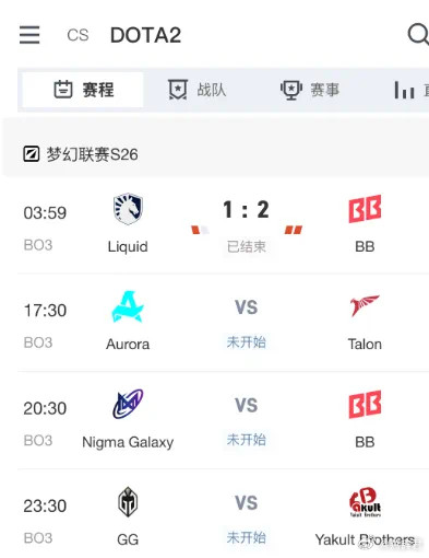梦幻联赛今晚23点30，YB对阵GG！加油！dota2​​​