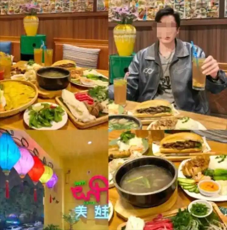 越南一家烤肉店，几个韩国男游客点了一大桌——龙虾、螃蟹、生蚝、肥牛、烤翅，吃干抹