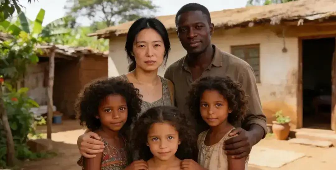 当初高喊“非黑人不嫁”的女子，替非洲人生下三个女儿，终于爱情不甜了，被非洲人赶了