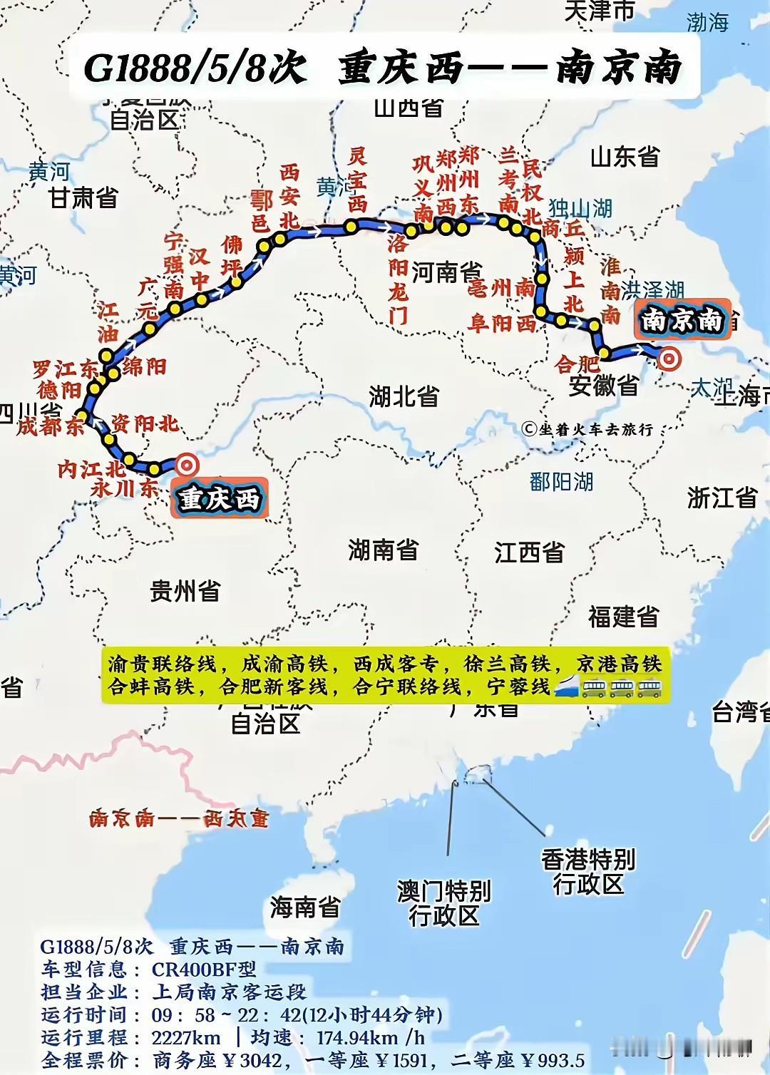 看看，这条高铁线路如何？南京到重庆的铁路往北绕了一大圈才到重庆。或许有人会问，为