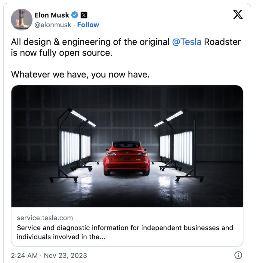 特斯拉要给Model S/X的设计和软件开源  马斯克宣布计划将Mod...