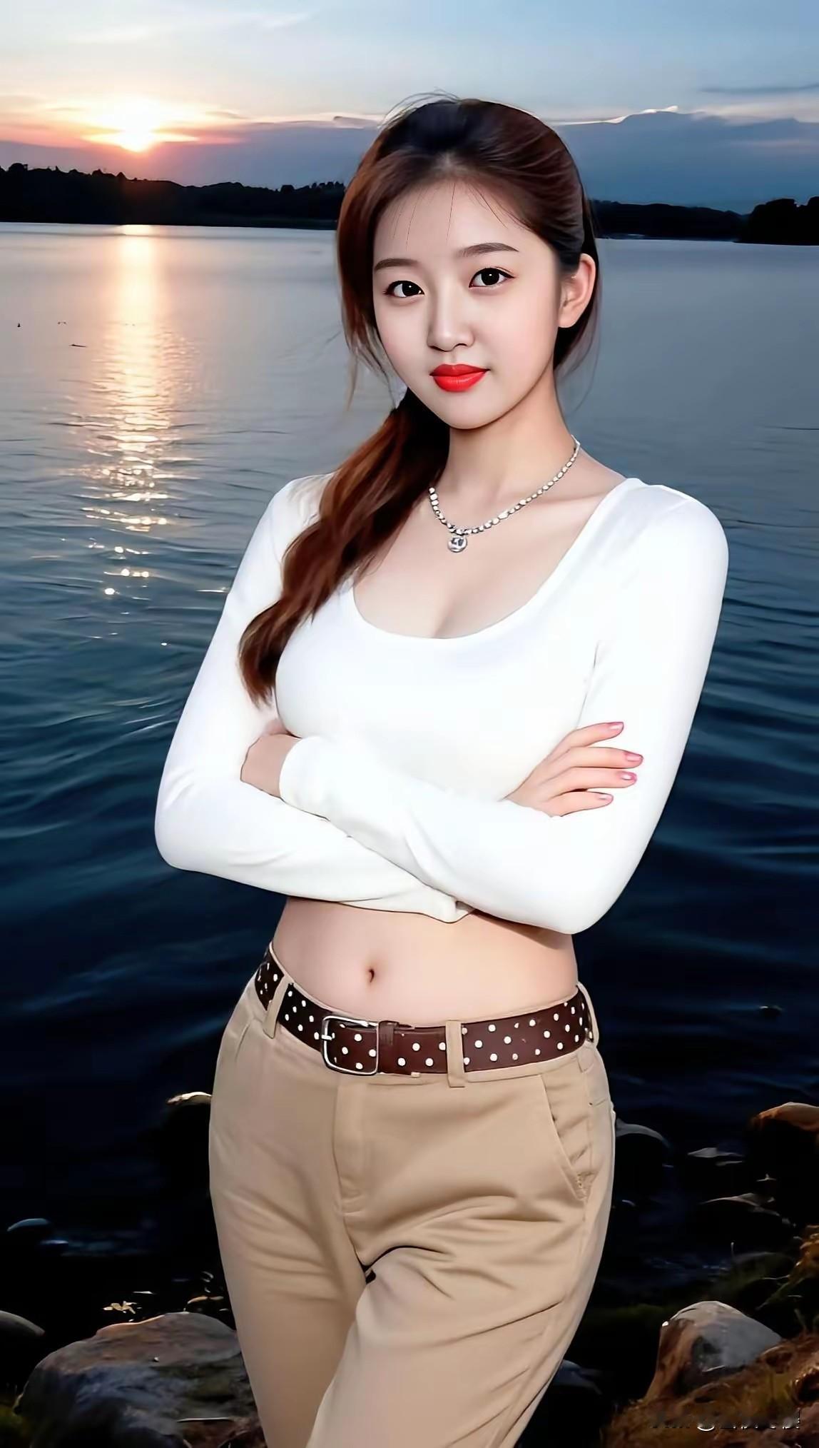 🙍秋日湖边的色彩对比强烈，使照片视觉冲击力更强。公园湖边美景＃