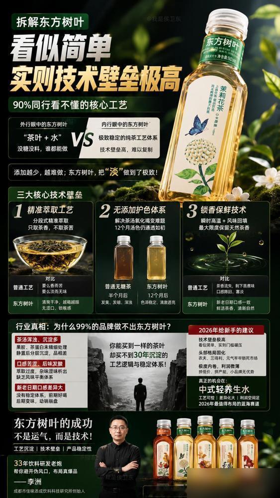 很多人一直有个误解：觉得东方树叶就是“茶叶泡水”，没糖、没奶、没果汁，看起来技术