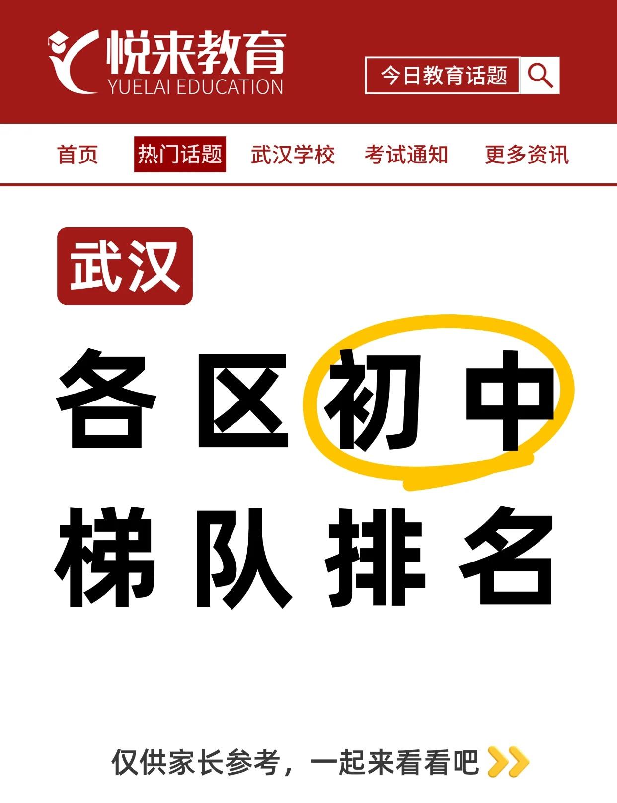 🔥武汉初中梯队排名大公开！速来围观🔥📚小编整理了一份超全的武汉各区初中梯