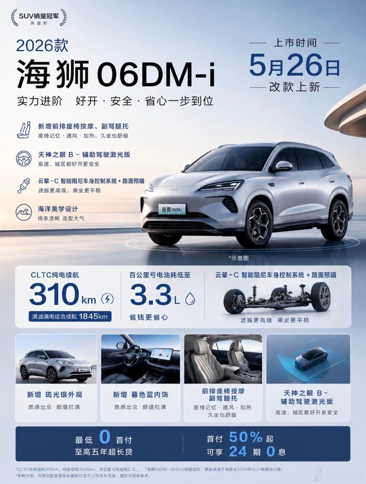 海狮06DM-i改款上新✨5月26日正式来袭销冠SUV再进阶，这次真的把舒适
