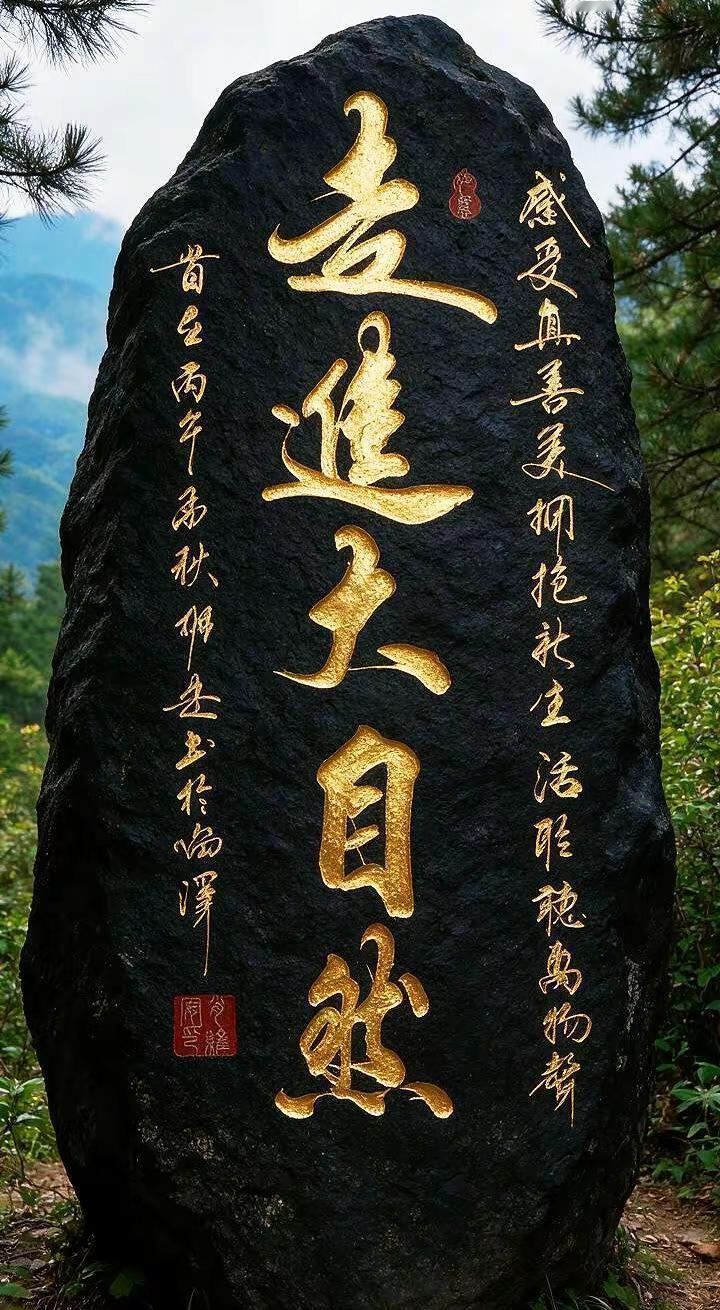 维安原创书法作品。AI金石篆金书法字