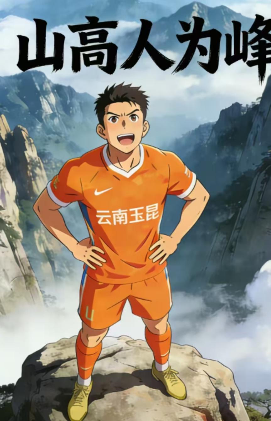 网络上看到一张玉昆球迷做的图片，玉昆球员站在泰山山顶，配上山高人为峰的五个字，暗