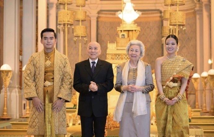 柬埔寨一位小公主和一位当地非常知名富二代举行隆重的婚礼，婚礼还是由西哈莫尼国王与