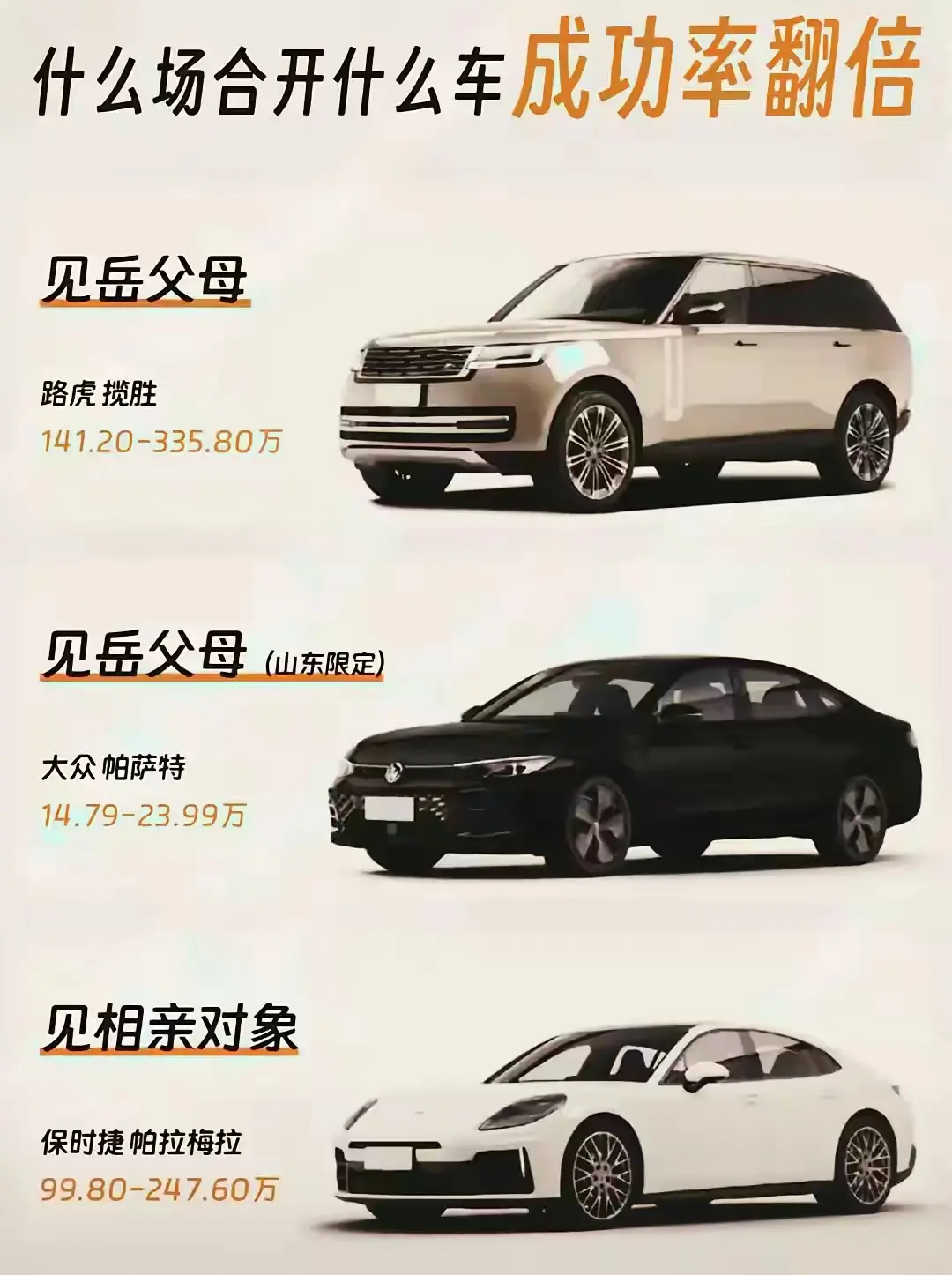 见女方父母要开什么车？