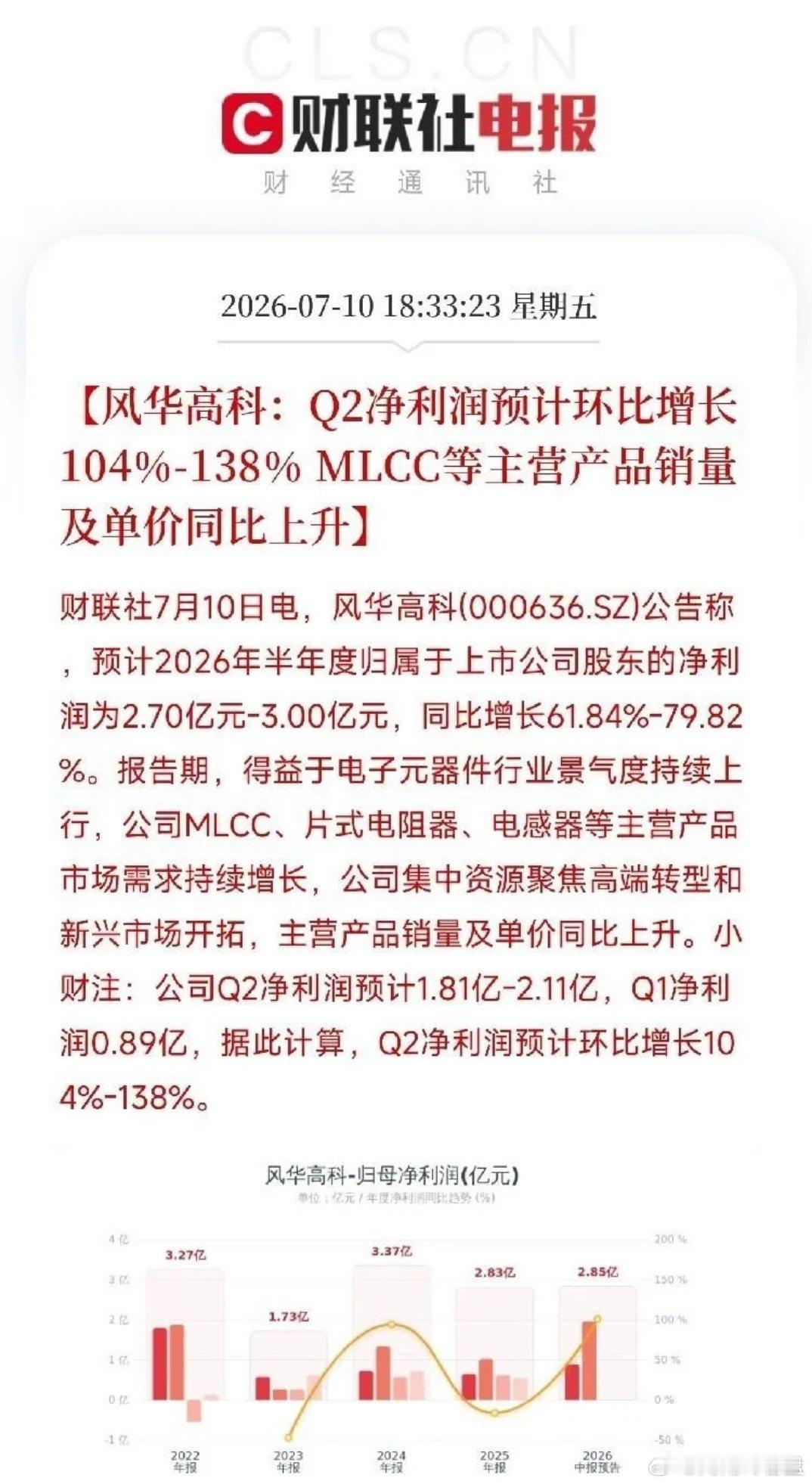 风华高科这份半年报预告，算是把这轮AI行情的底裤给扒干净了。周五盘后数据一出来，