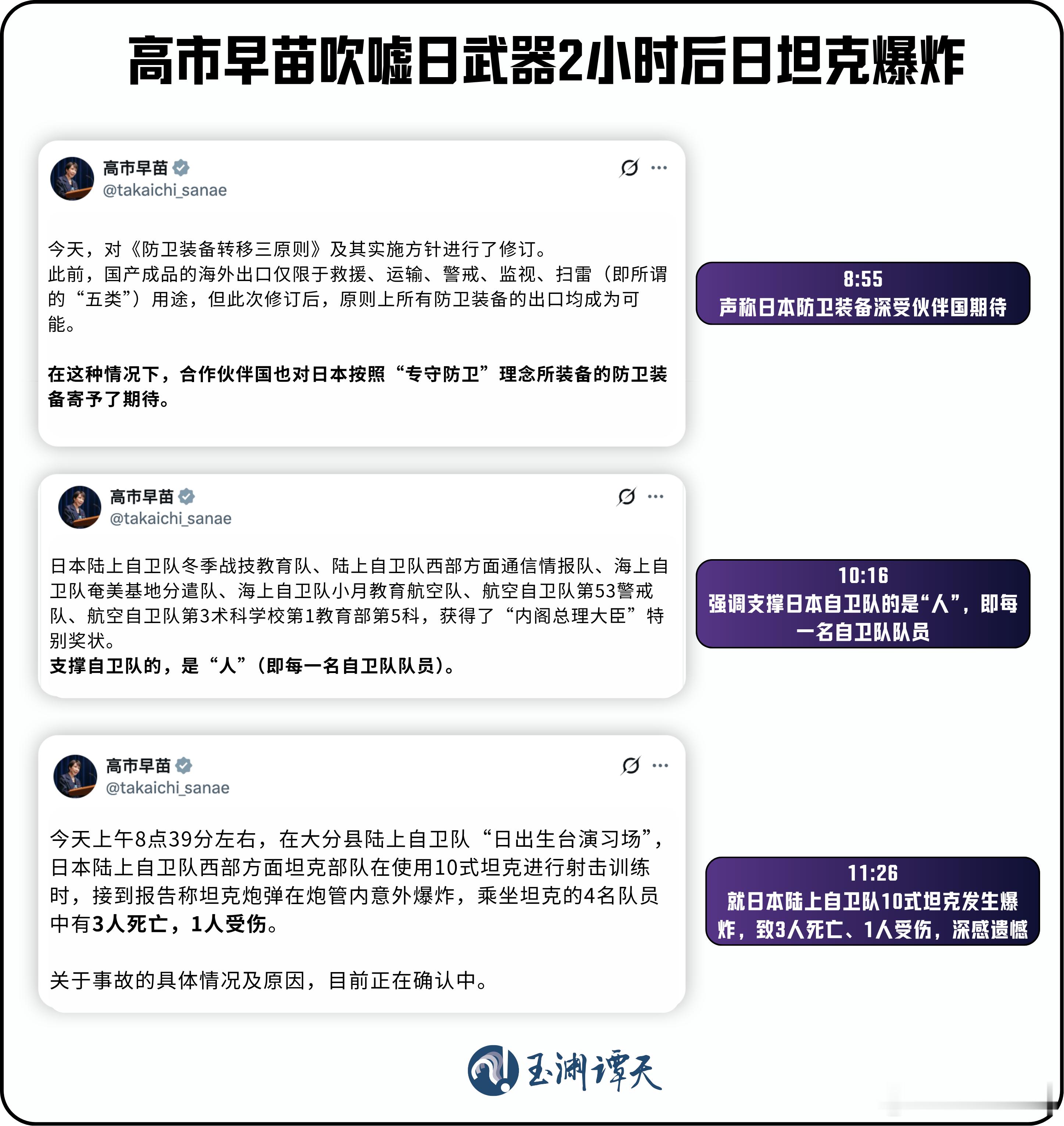 【高市早苗吹嘘日本武器遭打脸】高市早苗吹嘘日武器时坦克爆炸4月21日，日本政府
