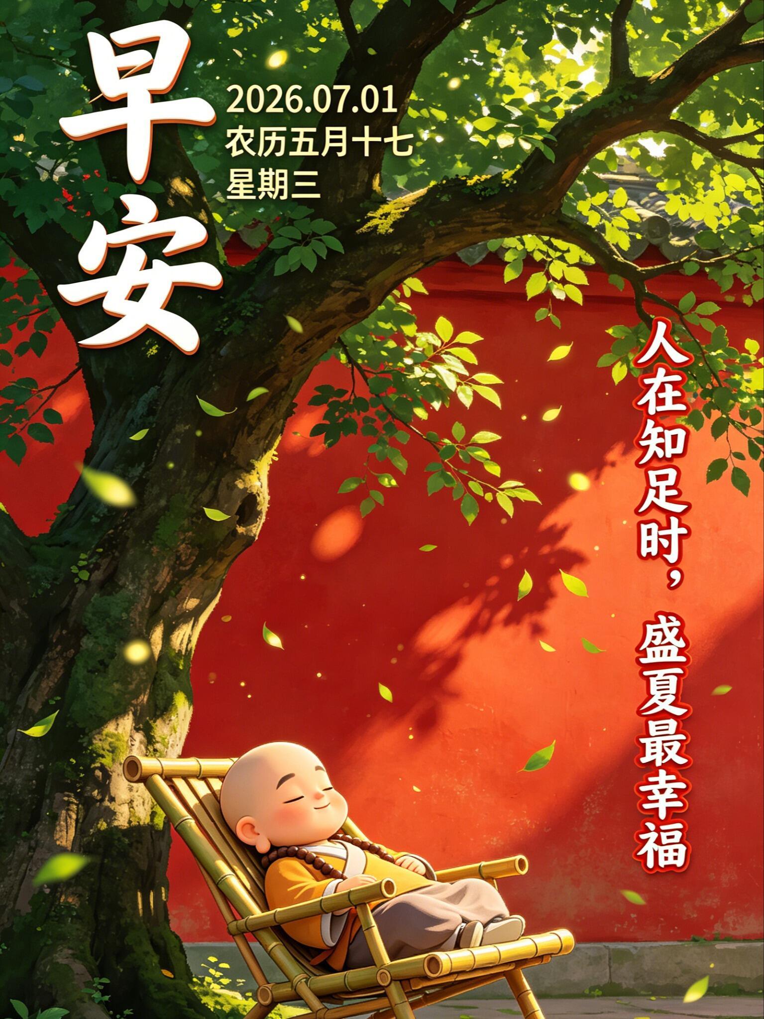 2026.7.1周三早安祝福图片海报壁纸拿图吱一声噢～