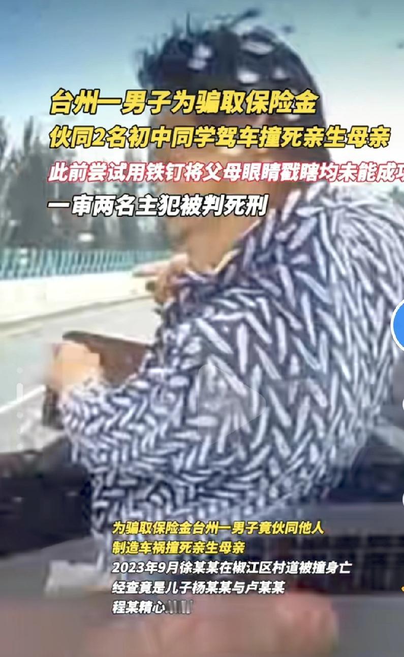 31万理赔款挥霍一空后,他竟联手外人撞死44岁亲妈!细节令人发指“妈,我带