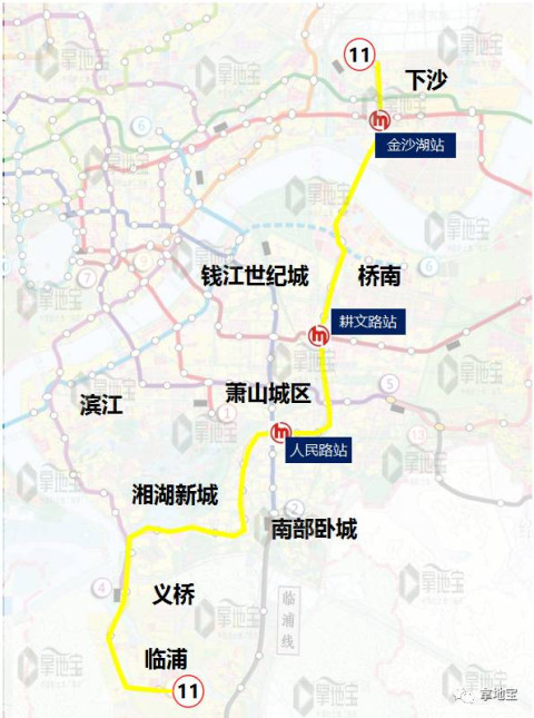 北延:预计从新兴路站北延至仁和,与杭州至德清的城际铁路接驳.