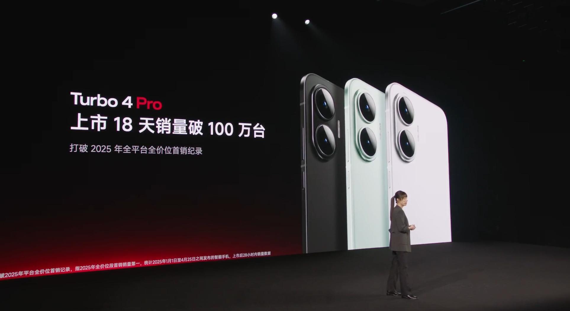 老规矩，发布会开始先吹牛，REDMITurbo4Pro上市18天销量