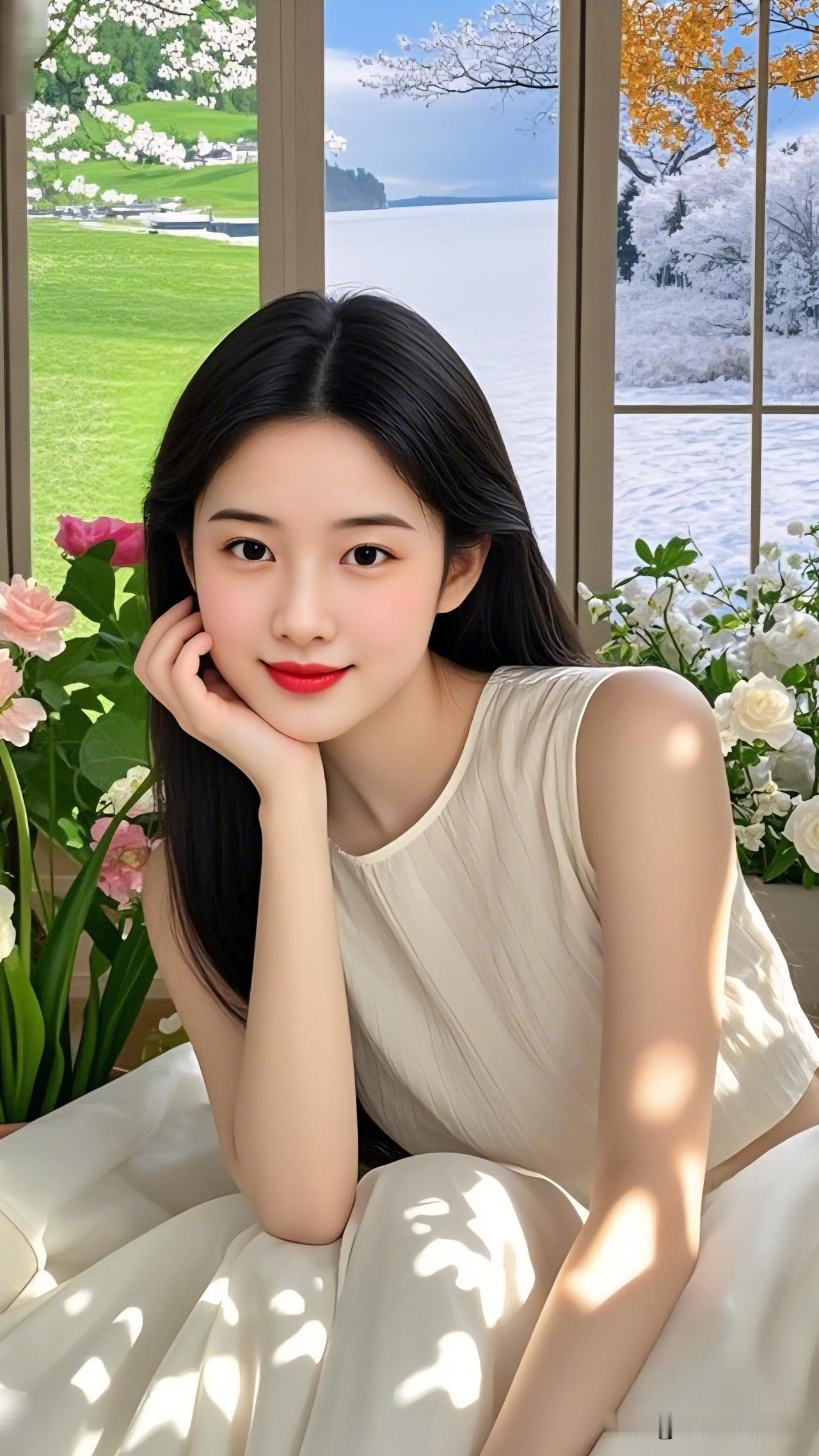 花开花落，岁月静好。你见过素颜最好看的姑娘，是谁阳光洒进来的午后，少女与花海相