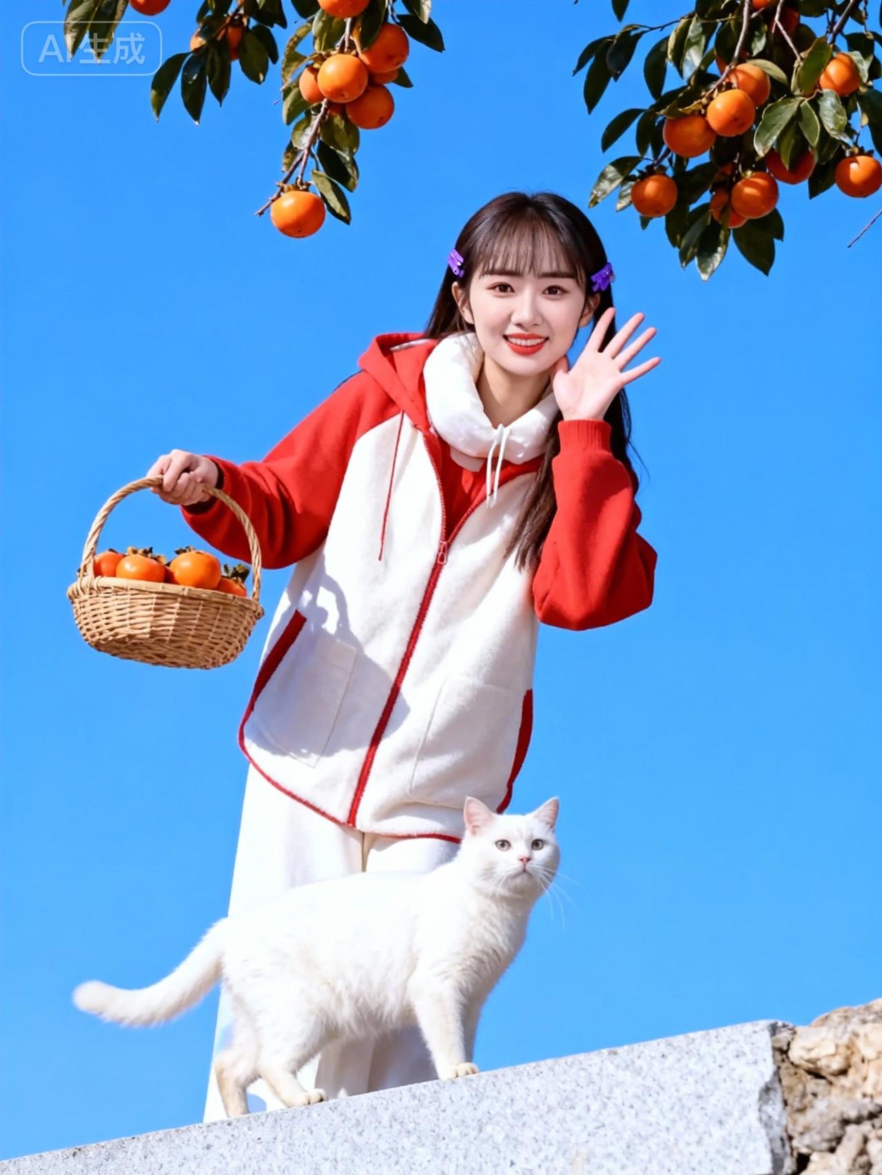 红袖添香时，猫儿卧石旁。