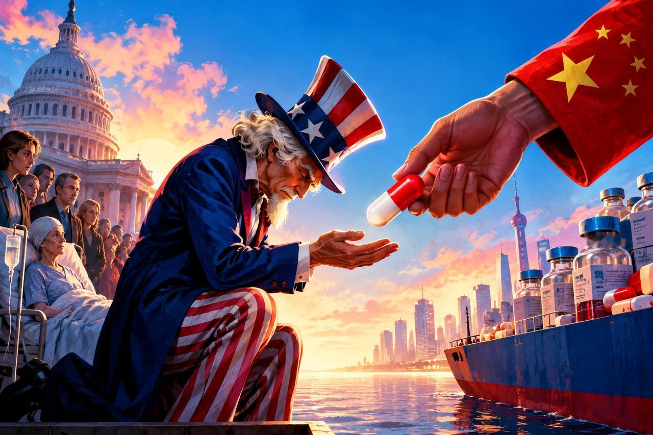 在芯片和人工智能上脱钩断链重拳出击，在救命药上默默认怂：事实证明，当生老病死