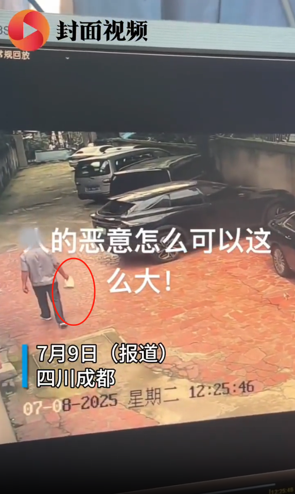 人的恶意怎么能这么大！四川成都，一车主由于没有将车停放整齐，妨碍了行人的通过，保