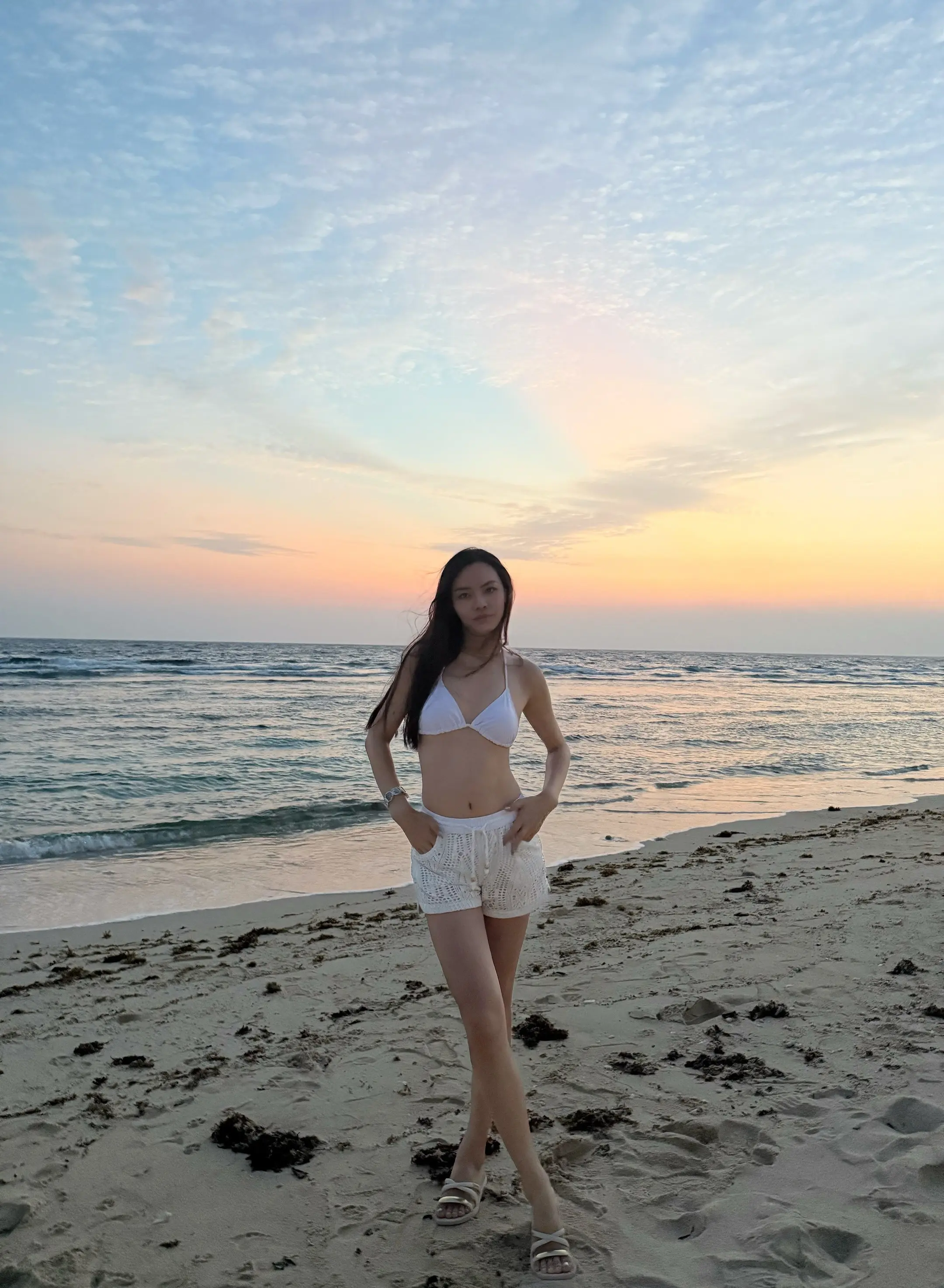 沙滩拍照 海边夕阳 日落海滩 海边氛围感 锡基霍尔
