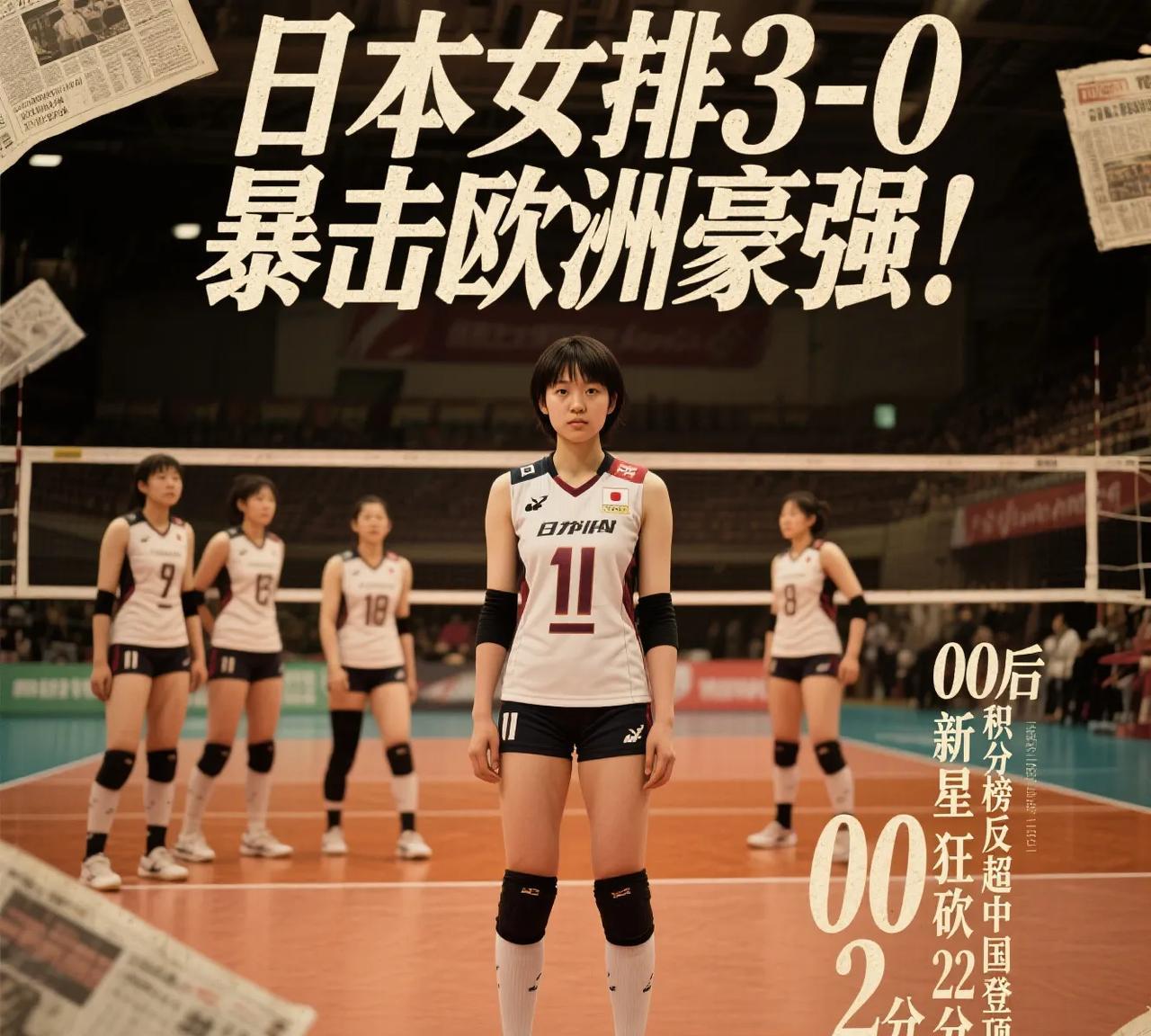 日本女排3-0暴击欧洲豪强！00后新星狂砍22分，积分榜反超中国登顶【亚洲风暴