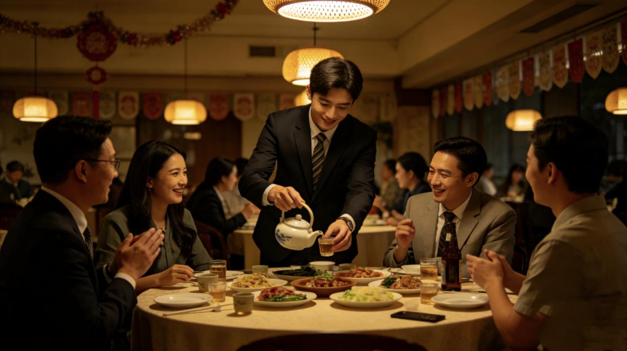 部门聚餐，新人小刘抢着给大家倒茶。轮到处长时，壶里水不太够了。小刘晃了晃壶，面