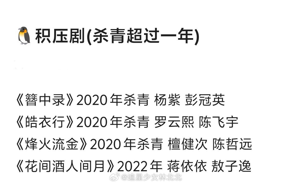 各平台积压剧盘点，谁来心疼🥝，它才是殉最多的
