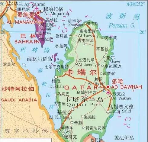 卡塔尔周边国家经济实力卡塔尔的面积只有1.15万平方公里，是一个地区性小国，卡